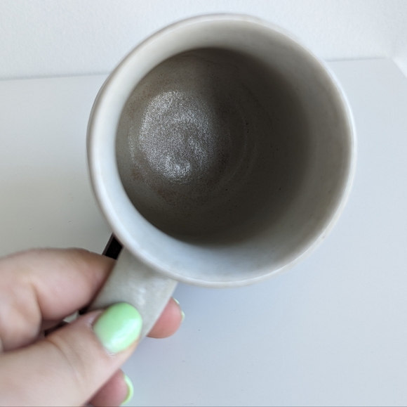 Vintage cream and brown waves Stoneware mug - Picture 7 of 12